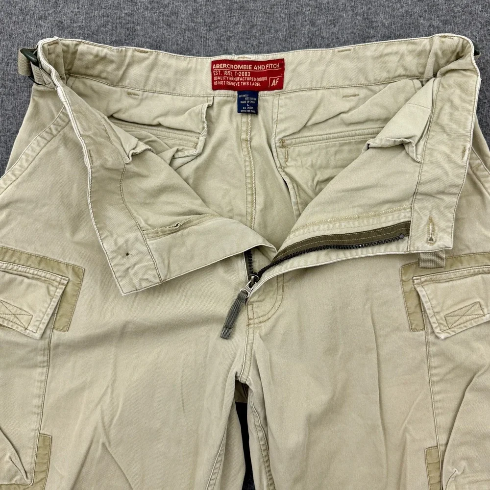 Vintage Abercrombie & Fitch Mens Large 32x30 Beige Cargo Pants Baggy Y2K T-2083